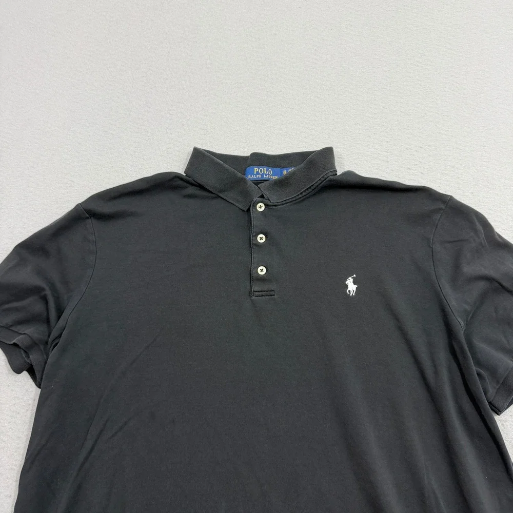 Polo Ralph Lauren Shirt Mens XL Black Classic Fit Short Sleeve Pony Logo Pique
